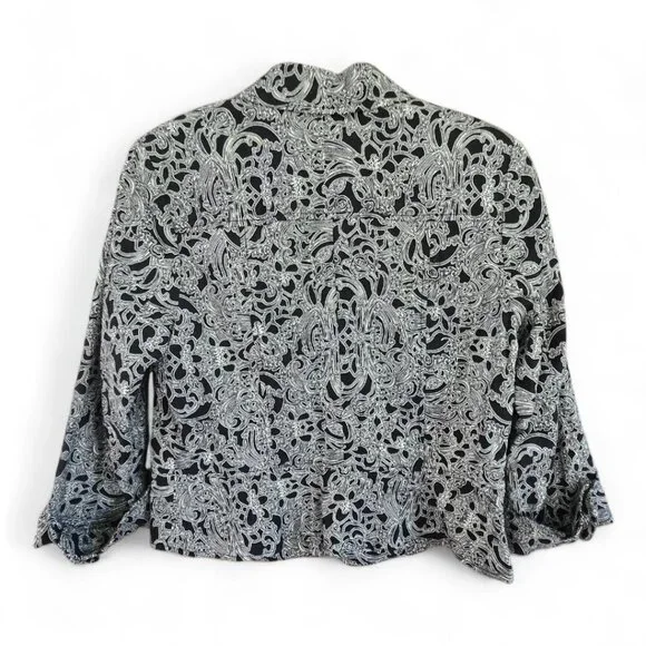 Coldwater Creek Womens Paisley Print Blazer Jacket Size 12 Cotton/Spandex - Picture 2 of 5